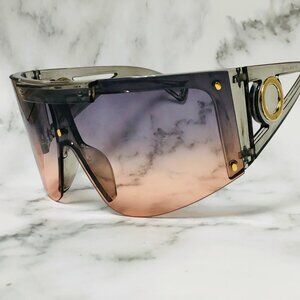Women Sunglasses Gray Frame Purple‎ Peach Lens Celebrity Gafas Lentes Para Mujer